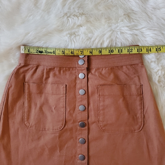 Madewell High Waist Snap A-Line Skirt in Burnt Sienna Size 0 - Picture 9 of 10